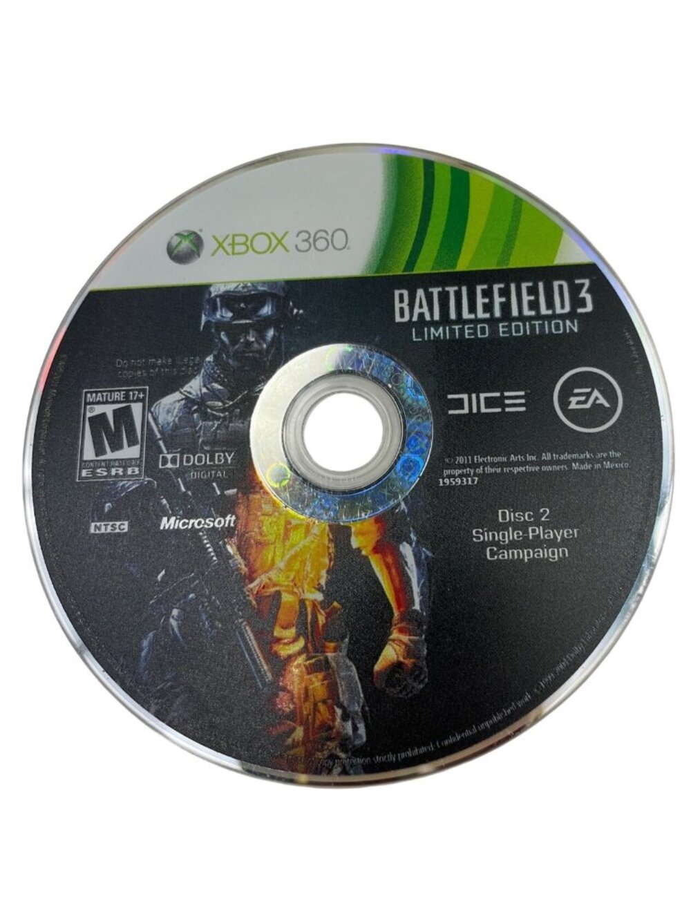 Battlefield 3 Limited Edition Disc 2 Single-Player Campaign Xbox 360 NTSC EA Dic